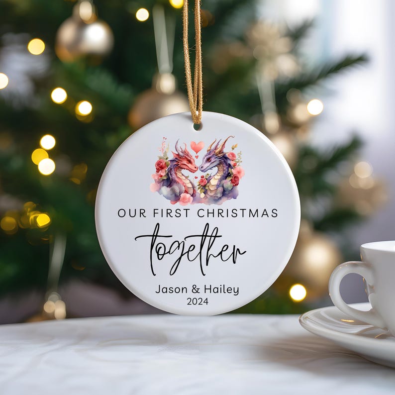 thumbnail image 2 of First Christmas Together Ornament • Clear Acrylic Ornament • Newlywed 2 of 14