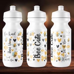 Bumble Bee Kid&#39;s 12oz Sippy Cup, Sublimation PNG, Digital Download, Cute Cartoon Water Bottle Wrap, 12oz Tumbler Design