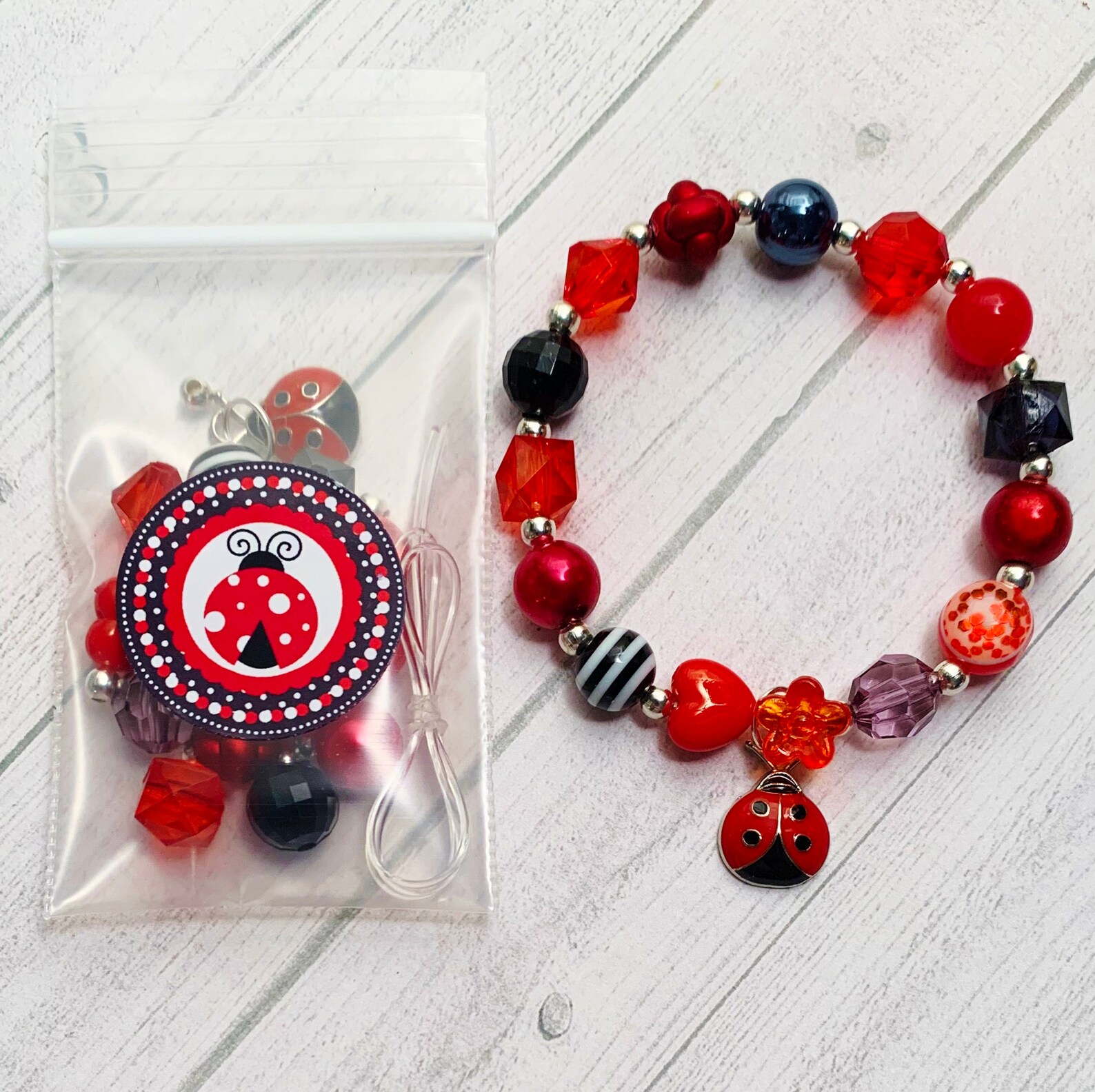Lady Bug DIY Charm Bracelet Birthday or Slumber Party Activity Etsy