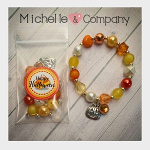 Halloween Pumpkin DIY Charm Bracelet Birthday Slumber Party Activity DIY Bracelet Halloween Party Activity Halloween Treat Bracelet kit
