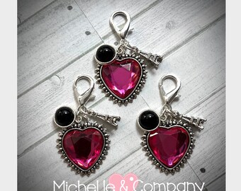 Paris Zipper Pull Backpack Charms Paris Eiffel Tower Birthday favors Backpack charms Paris Birthday Party Favors Diary Charm Paris Birthday