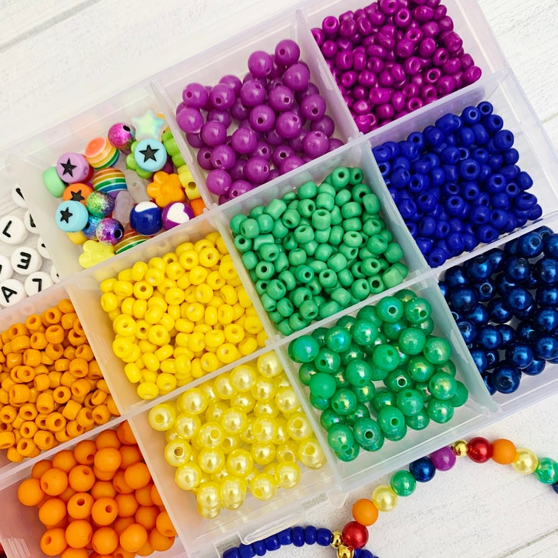 DIY Rainbow Stretch Bracelet Kit Stretchy Bracelet Bead Kit Etsy