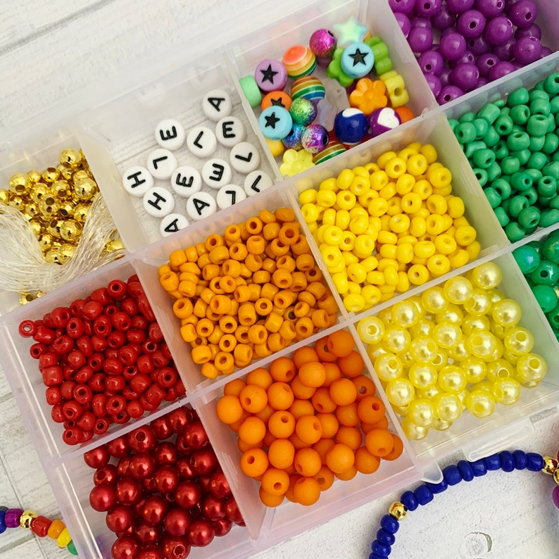 DIY Rainbow Stretch Bracelet Kit Stretchy Bracelet Bead Kit Etsy