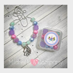 Unicorn Pastel DIY Necklace Kits Unicorn Birthday Party favor Pastel Unicorn Party Favor Unicorn Necklace Unicorn slumber party favors