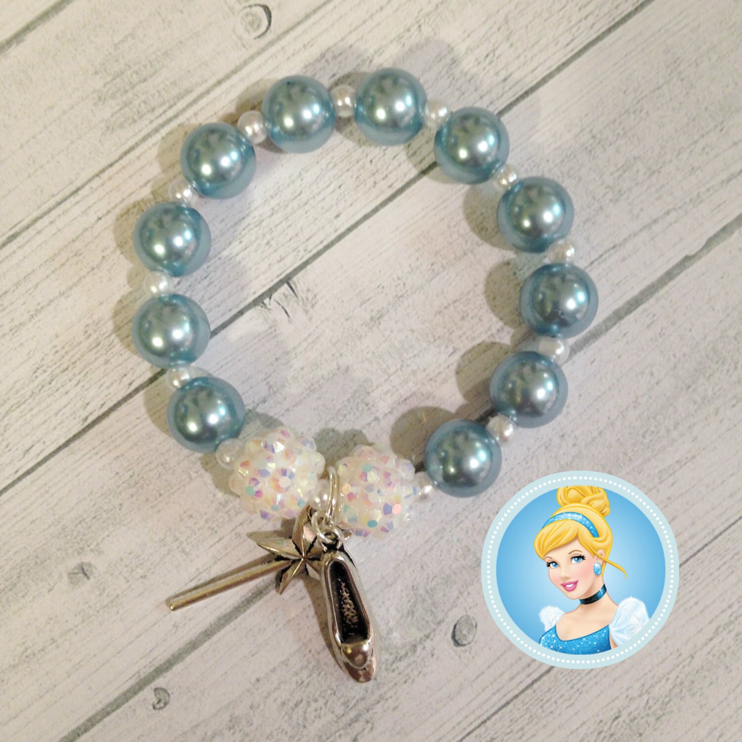 8 Princess Cinderella Charm Bracelet Birthday or Slumber Etsy