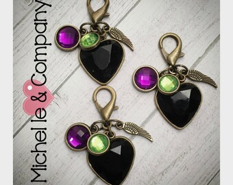 Malificent  Zipper Pull Backpack Charms Malificent 2 Birthday favors Backpack charms  Birthday Party Favors Diary Charm Aurora Birthday