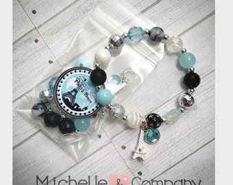 Paris Eiffel Tower DIY Charm Bracelet Birthday or Slumber Party Activity Robin Egg Blue Paris Birthday Paris Party Favor Paris Sweet 16