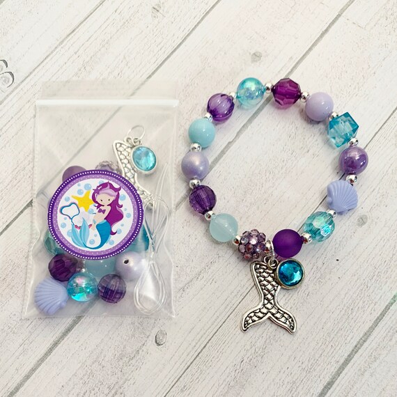 Mermaid Under the Sea DIY Charm Bracelet Birthday or Slumber Party Activity DIY Boho Under the Sea Party Favor Mermaid Party Etsy