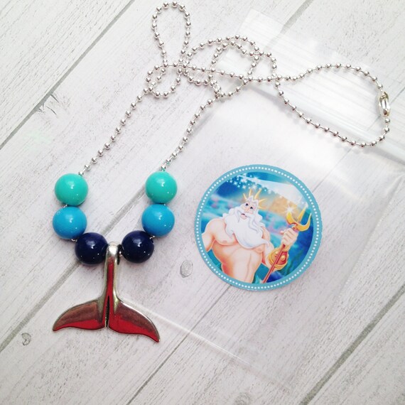 6 King Triton Boy Necklace Party Favor Little Mermaid Party Etsy