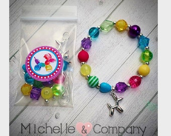 Rainbow Dog Balloon DIY Bracelet Birthday Slumber Party Favor Rainbow DIY Activity Dog Bracelet Slumber Party Activity DIY Dog Balloon