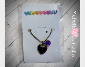 Maleficent Heart Necklace Birthday or Slumber Party Favors Maleficent necklace party favors Maleficent Birthday Favors