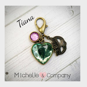 Tiana Princess and the Frog Zipper Pull Backpack Charms Tiana Party Favors Princess Party Favors Mardi Gras charm Princess Tiana charms