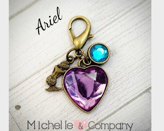 Ariel Little Mermaid Zipper Pull Backpack Charms Ariel Party Favor Mermaid Party Favor Little Mermaid Ariel Backpack Charms Mermaid Birthday