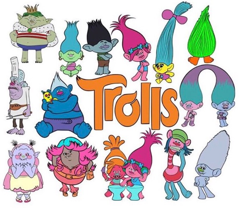 Trolls Wall Stickers Trolls Wall Decals Wall Decals Poppy Etsy