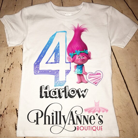 Trolls birthday shirt poppy shirt girls birthday shirt | Etsy