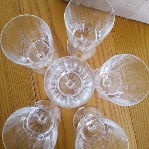 Villeroy and Boch &quot;Malindi&quot; 6 Piece Set of Wine/Water Crystal Stemware - Signed