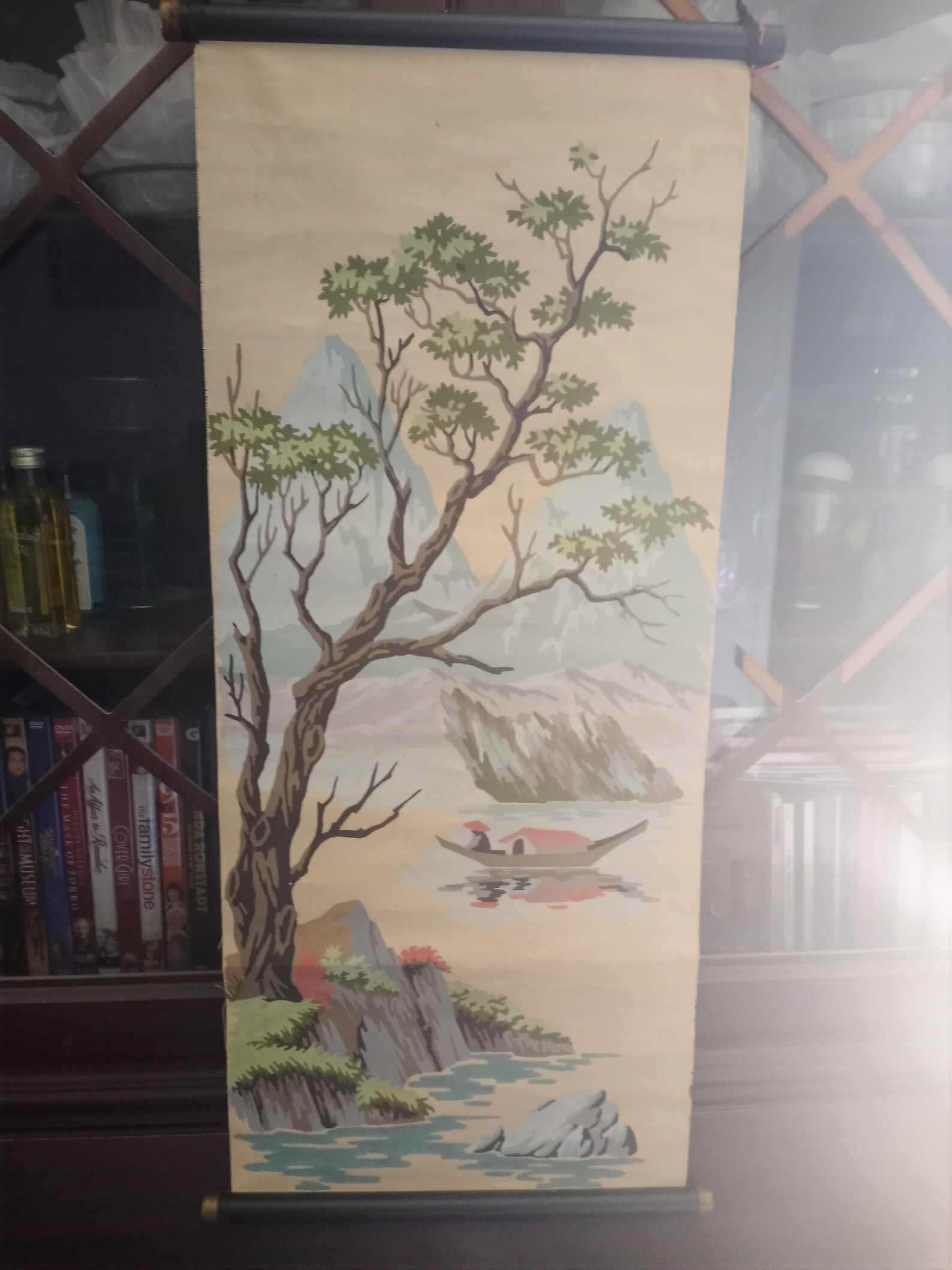 Vintage paint by numbers Asian scroll painting Etsy