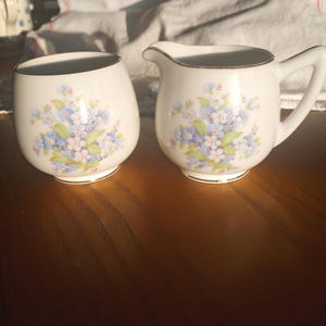 Schumann Arzberg Germany &quot;Forget me Not&quot; Creamer and Open Sugar
