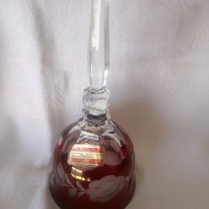 Ruby &quot;Cut to Clear&quot; Vintage Lead Crystal Dinner Bell - West Germany