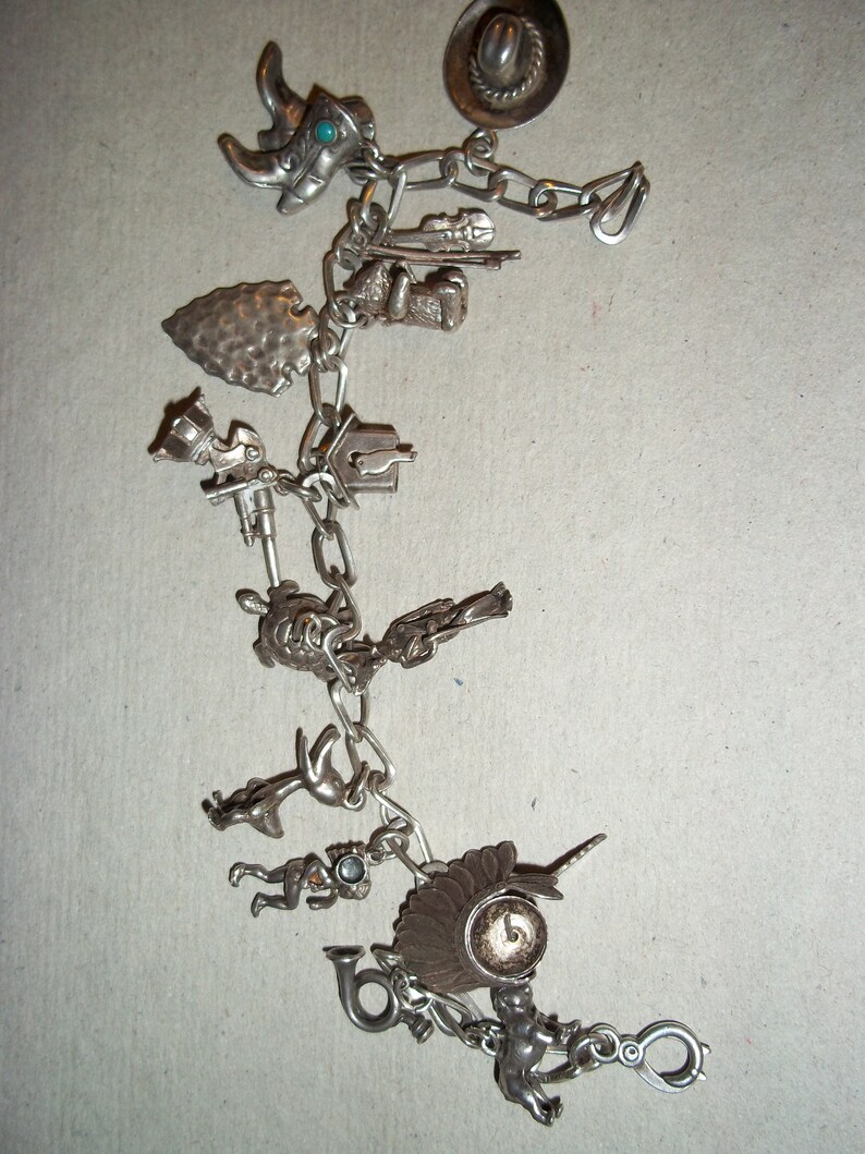 Sterling charm bracelet 1940/'s