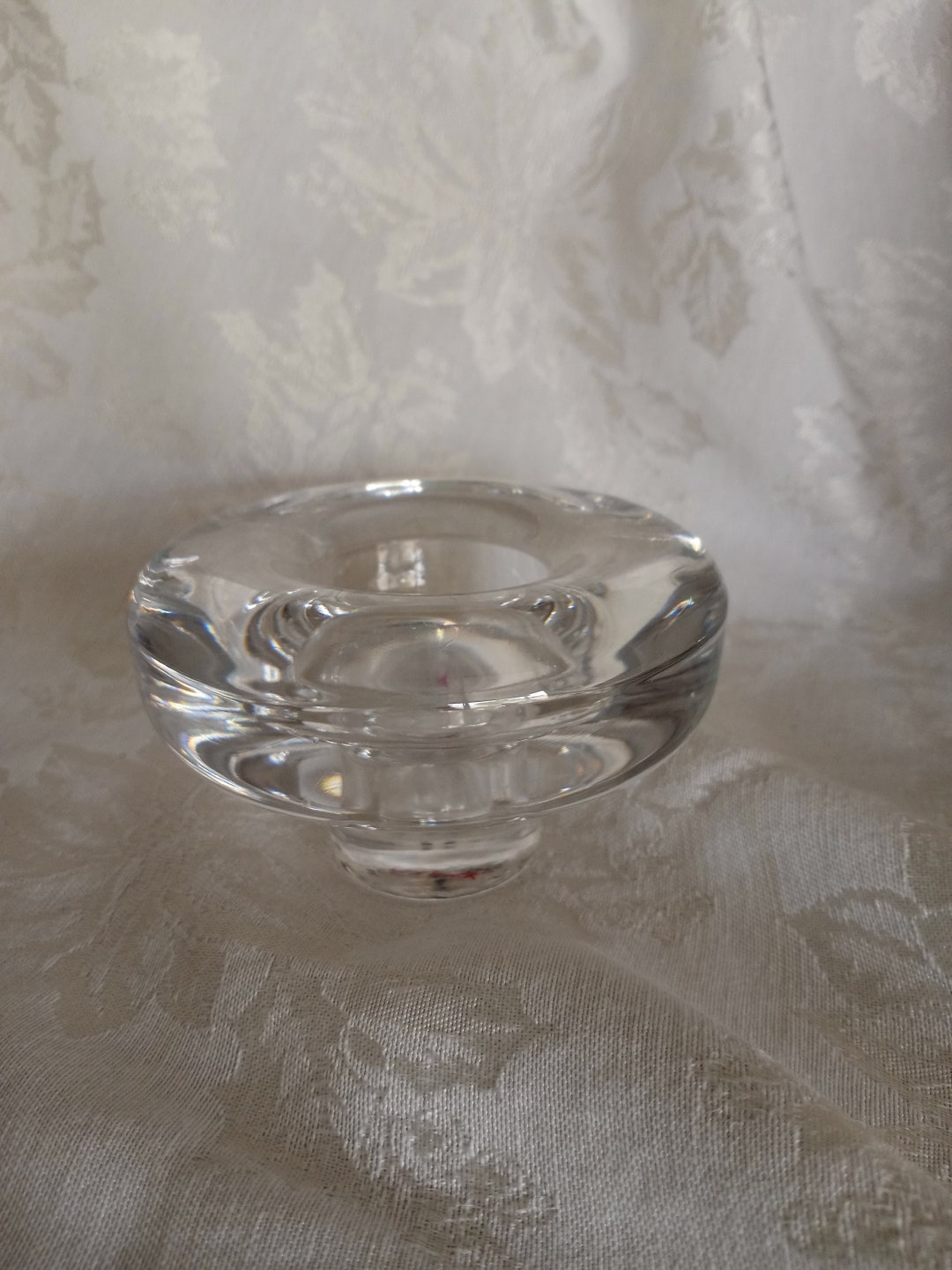 DANSK Vintage Heavy Glass Candle Holder Approx. 4 3/4 Diameter Etsy