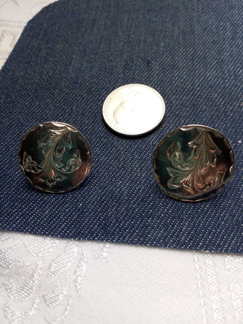 Mexican sterling clip-on vintage earrings