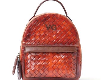 Leather Backpack small Juice Heart