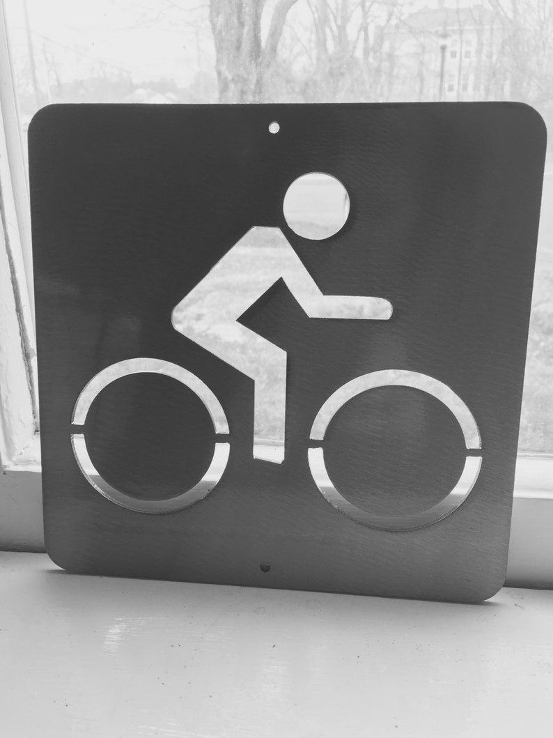 Bike Rack, Bike Rack Sign, Bike Trail Marker, Metal Bike Sign, Bike
