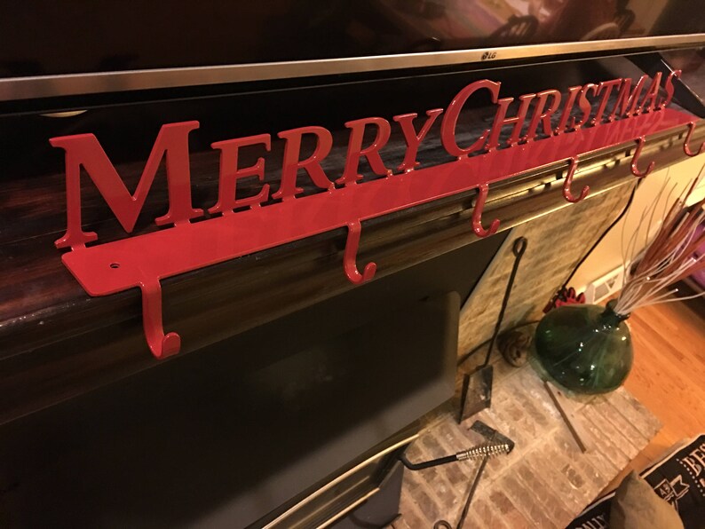Stocking Holder Stocking Hanger Merry Christmas Christmas Etsy