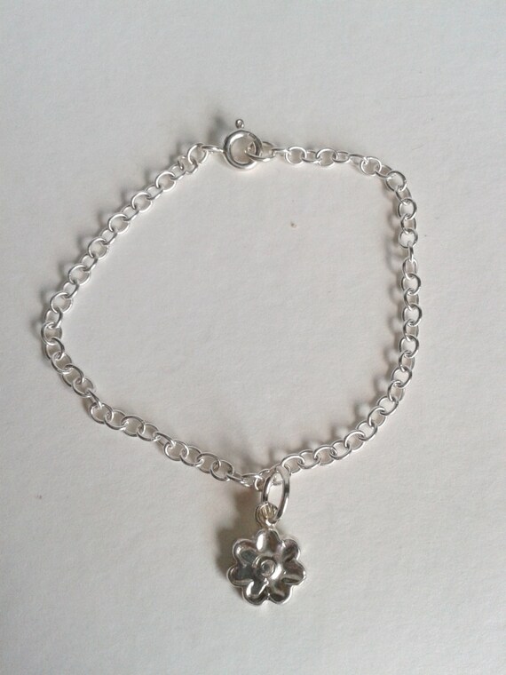 sterling silver flower girl bracelet