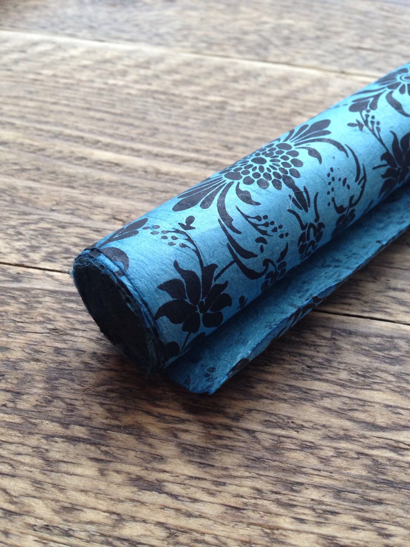 Rustic Floral Wrapping Paper Handmade Lokta Paper Blue & Etsy