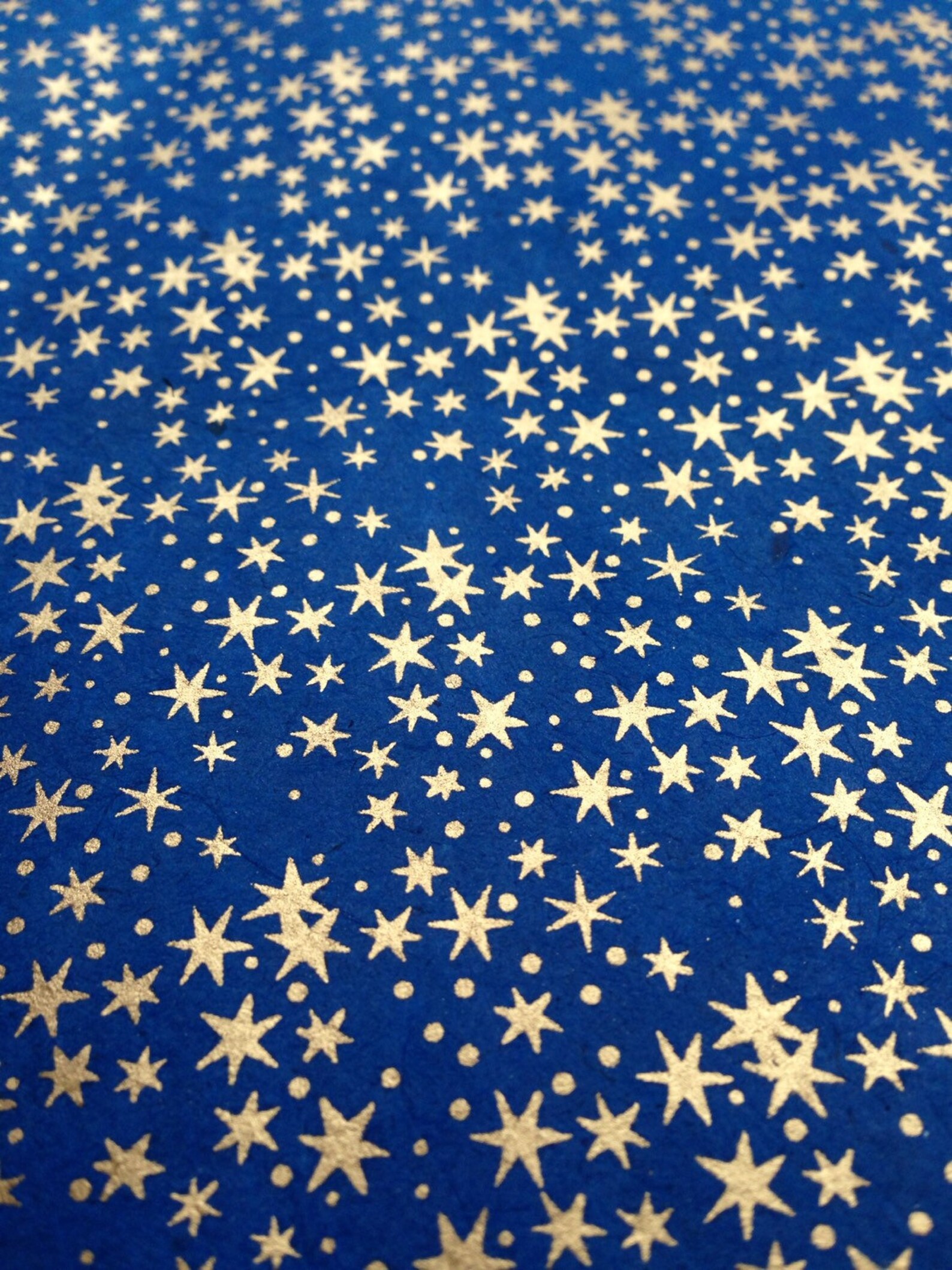 Handmade Wrapping Paper Gold Stars on Royal Blue Etsy