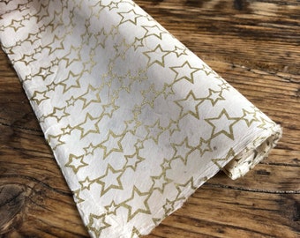 Gold Star Handmade Wrapping Paper/ Gift Wrap - Ivory