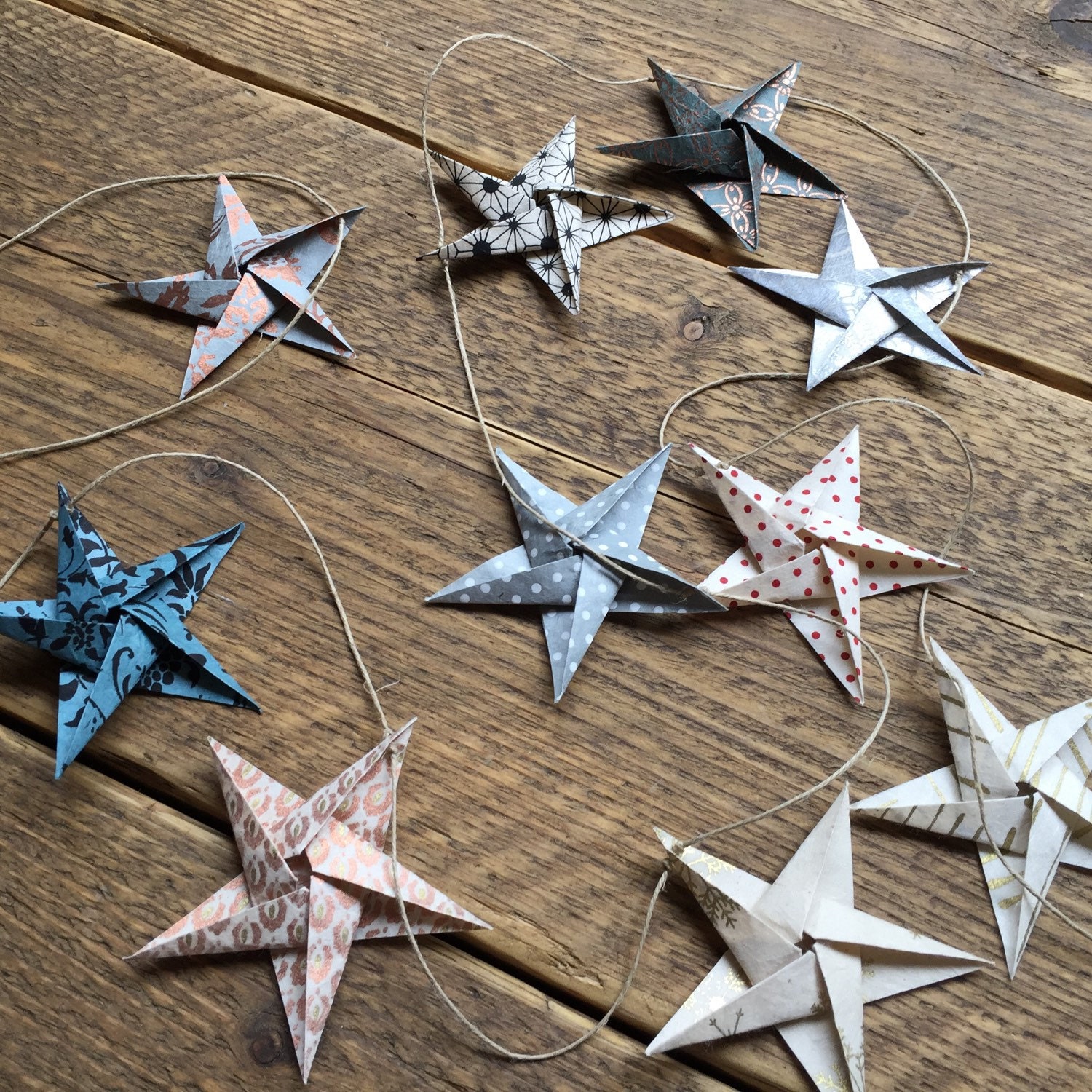 Origami Star Garland Handmade Paper Home Decor Photo | Etsy UK