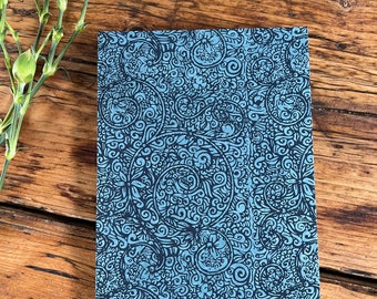 Carnet d'adresses fait main en papier Lokta, bleu indigo