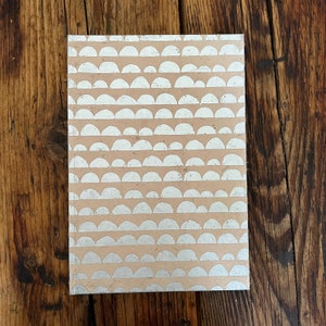 Handmade Lokta Paper Address Book, Silver & Peach Half Moon