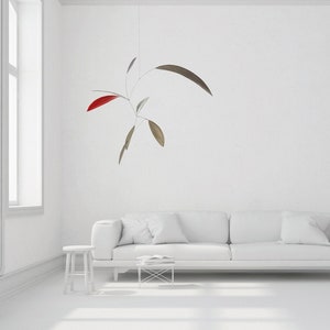 Mobiel "little leaf" wit/grijs/rood