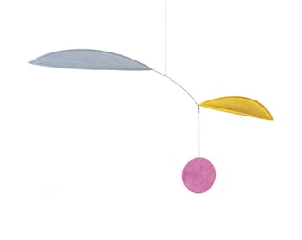 Mobile "Wipp spezial" Rosa, Grigio e Foglia Oro