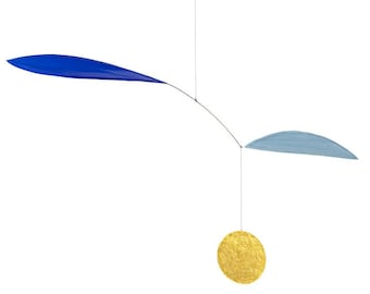 Móvil "Wipp solo" azul, celeste, punto dorado