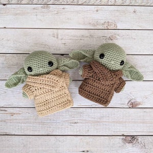 Crochet Baby Alien Stuffed Doll, Alien Stuffed Animal, Baby Yoda Plush, Baby Yoda doll, The Child Plush, Star Wars Pillow image 1