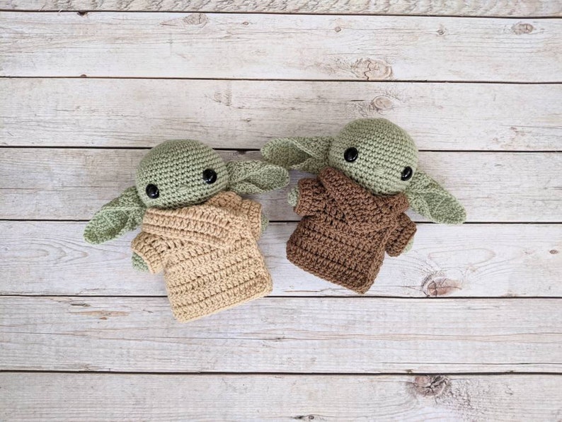 Crochet Baby Alien Stuffed Doll, Alien Stuffed Animal, Baby Yoda Plush, Baby Yoda doll, The Child Plush, Star Wars Pillow image 1