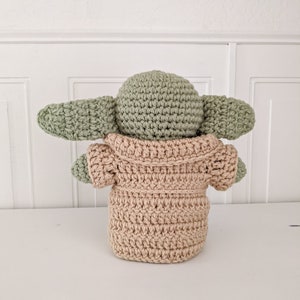 Crochet Baby Alien Stuffed Doll, Alien Stuffed Animal, Baby Yoda Plush, Baby Yoda doll, The Child Plush, Star Wars Pillow image 8