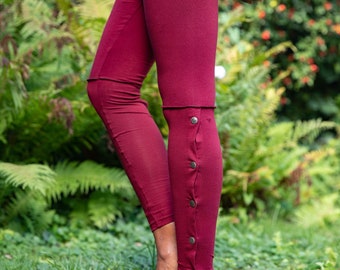 Leggings with skirt, Yoga Pants, Leggings with press buttons,