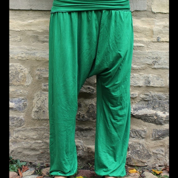 Yoga Pants, Green Jersey Pluder Pants, Long