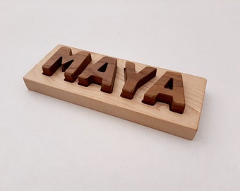 Personalized Name Puzzle Toy, Wood Puzzle Toy, All Natural Toy, Personalized Wood Toy for Child, name puzzle baby, Wooden Name sign