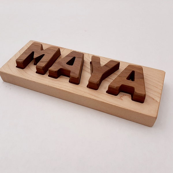 Personalized Name Puzzle Toy, Wood Puzzle Toy, All Natural Toy, Personalized Wood Toy for Child, name puzzle baby, Wooden Name sign