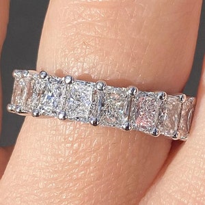 2.80CT Diamond Band 11 Radiant Cut Stone Shape Prong Set Wedding Bands Anniversary Ring Stackable Platinum 18K 14K White Yellow Rose Gold