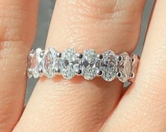 6.00CT ダイヤモンド オーバルシェイプ エタニティ バンド プロング