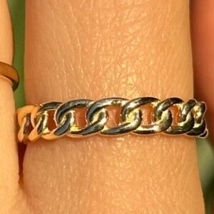 14K Gold Cuban Link Ring 14K Gold Ring