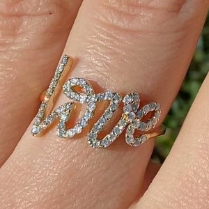 0.50CT Diamond Love Stackable Rings Anniversary Bands Right Hand Promise Ring Diamonds Wedding Band Platinum 18K 14K White Yellow Rose Gold